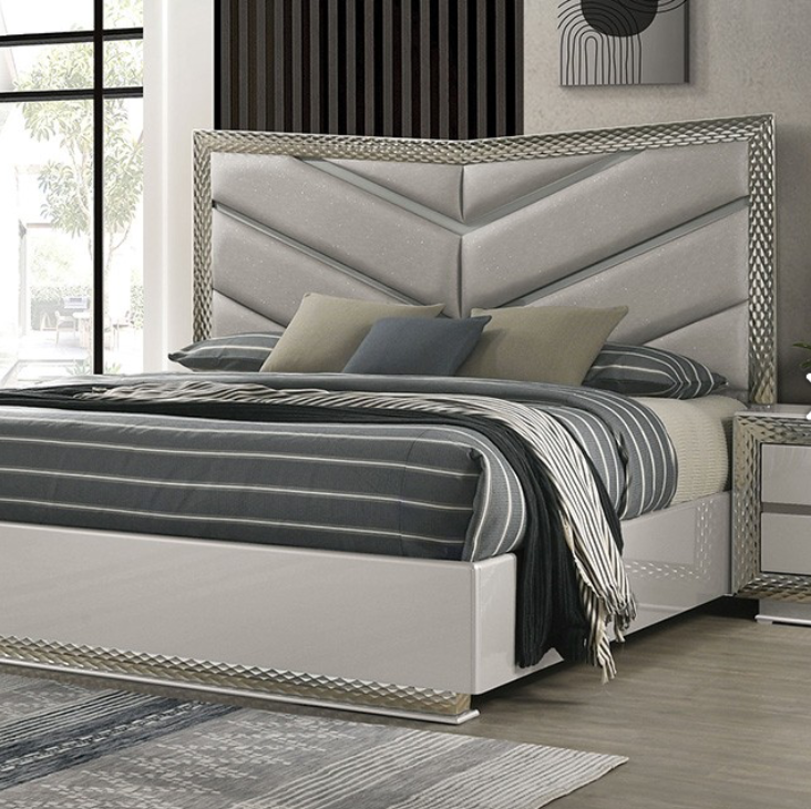 Ventnor Queen Glam Bedroom Collection, Gray