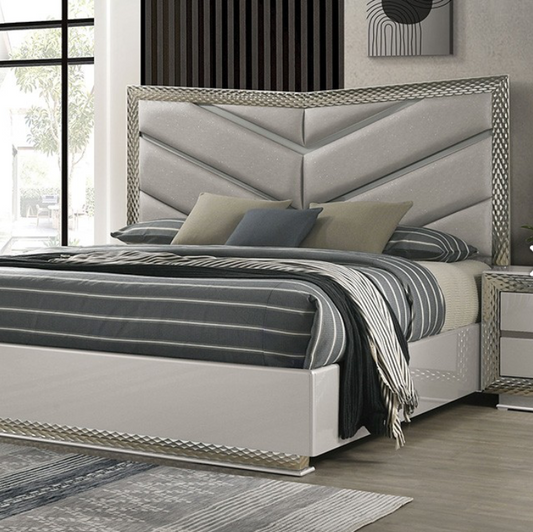 Ventnor Queen Glam Bedroom Collection, Gray