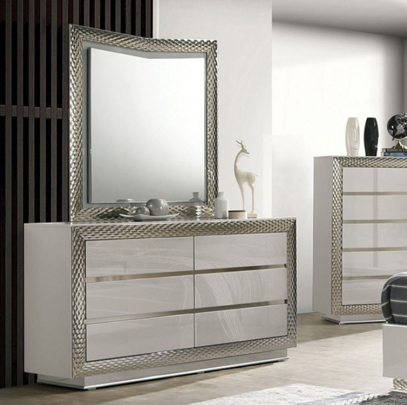 Ventnor Queen Glam Bedroom Collection, Gray