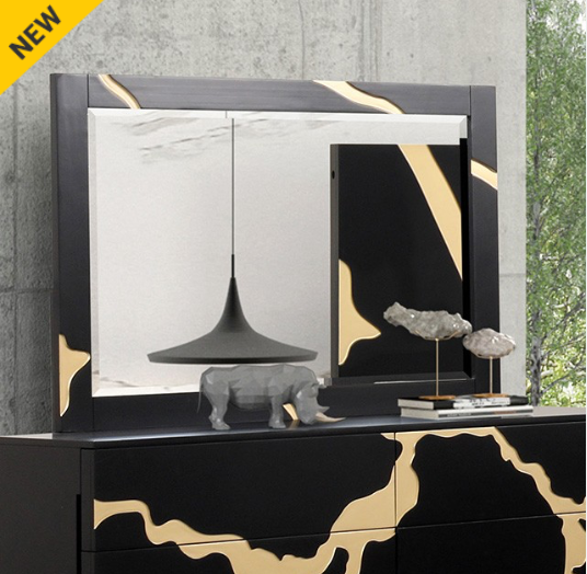 Goldsberg Contemporary King Bedroom Collection, Black & Gold