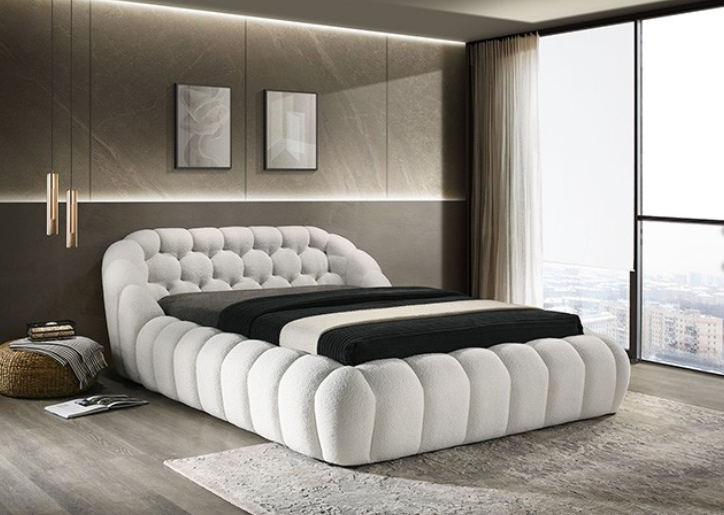 Newquay Ultra Contemporary Tufted Chenille Queen Platform Bed