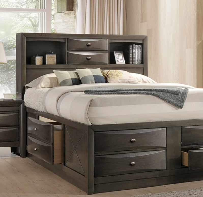 Zosimo Transitional 10-Drawer Queen Storage Bed