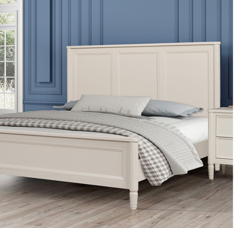 Altamira French Modern King Panel Bed, White