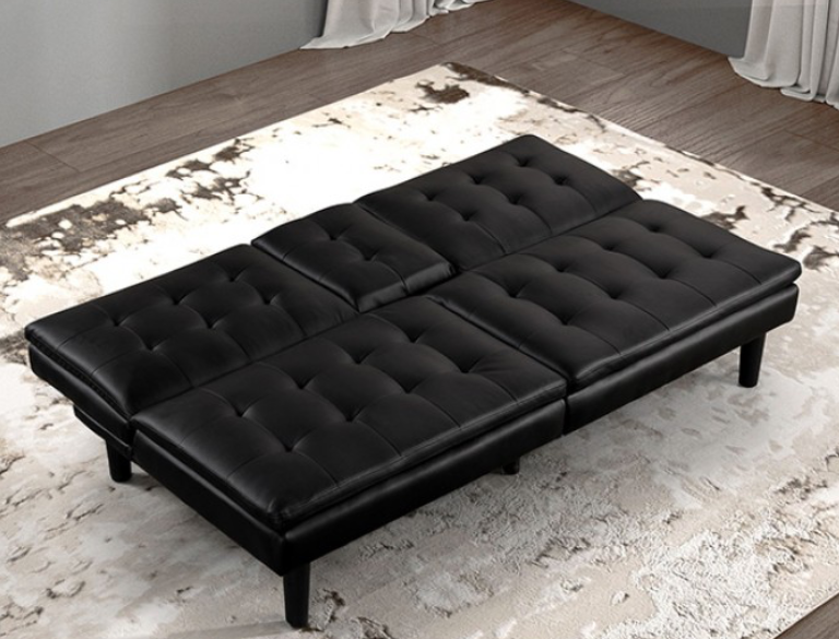 Eidsberg Leatherette Sofa Bed with Drop Down Console & USB