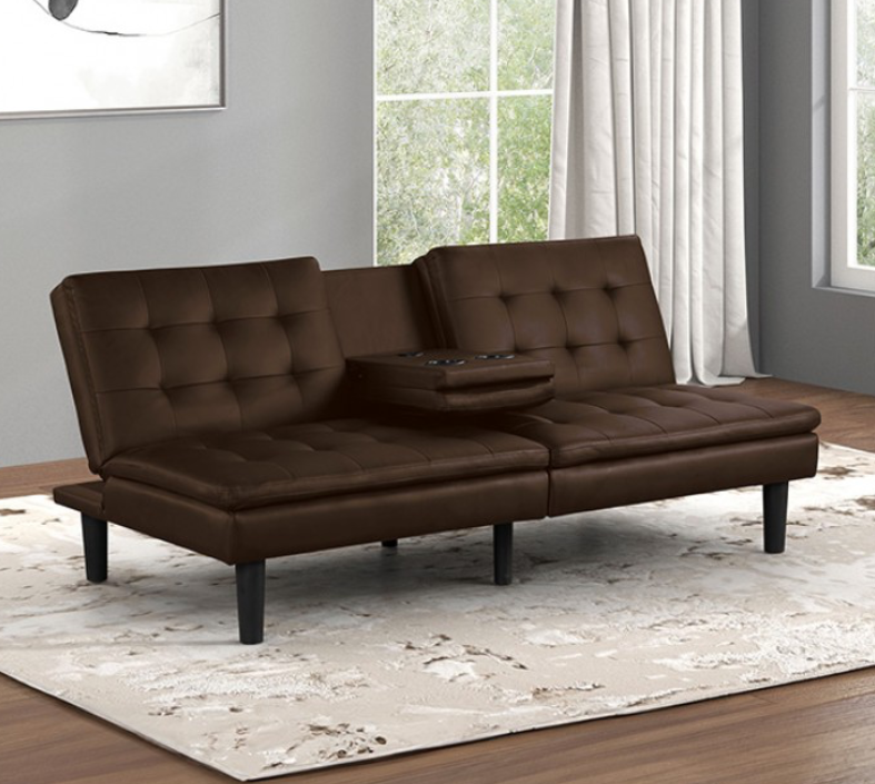 Eidsberg Leatherette Sofa Bed with Drop Down Console & USB