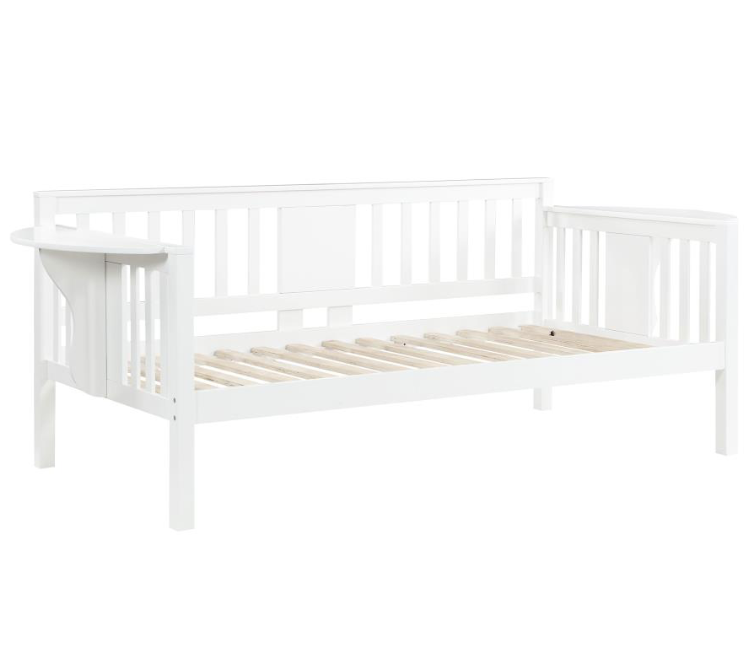 Bethany Wood Twin Daybed with Drop-down Tables White