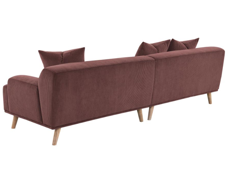 Elizabeth Corduroy Upholstered Extra Long Sofa Wine Red