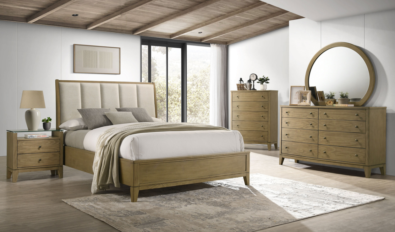 Granada Transitional Queen Bedroom Collection, Natural Pine