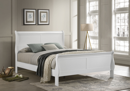 Trinity Classic White Louis Philippe Queen Bedroom Collection