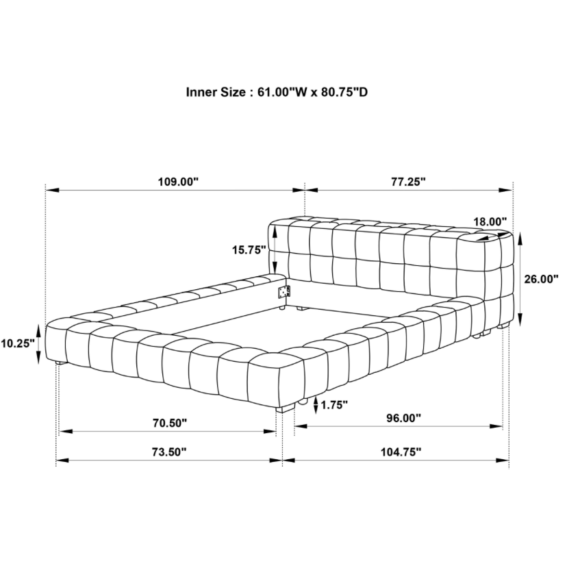 Trinity Upholstered Queen Platform Bed, Light Taupe