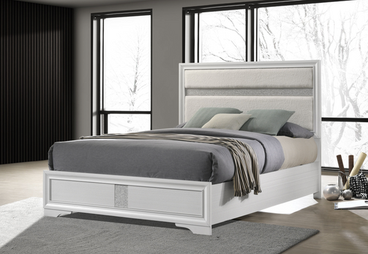 Miranda 54-Inch Upholstered Queen Bedroom Collection, White