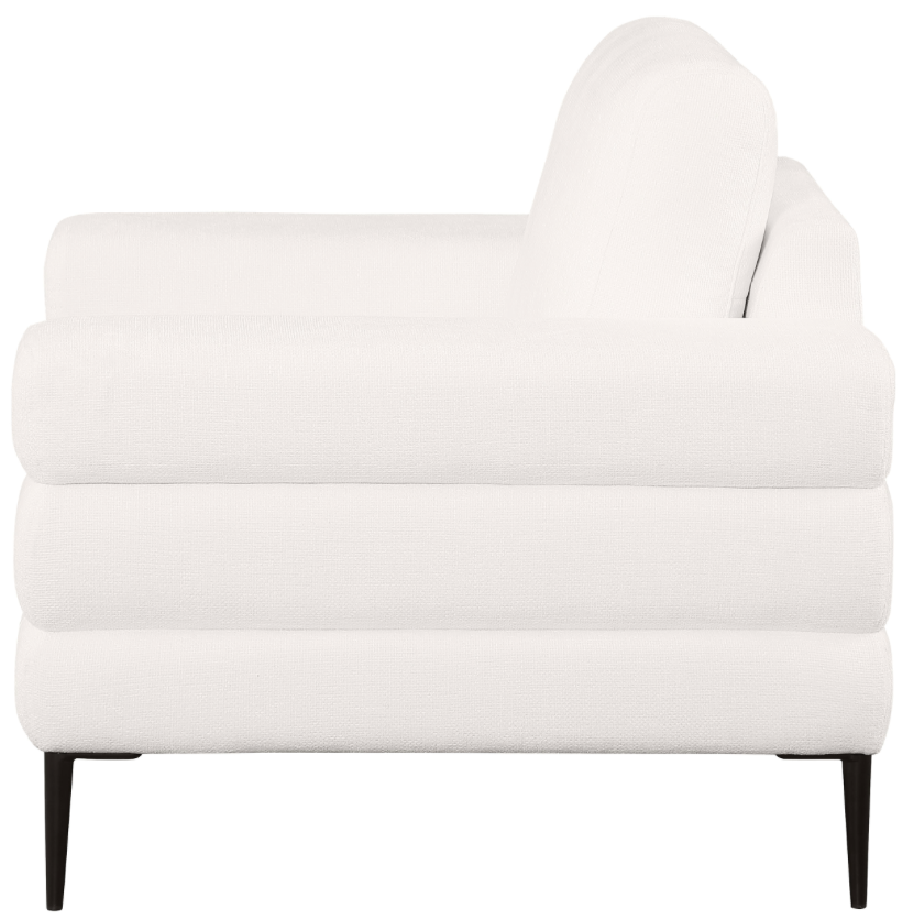 Jessel Chenille Upholstered Track Arm Sofa, Ivory