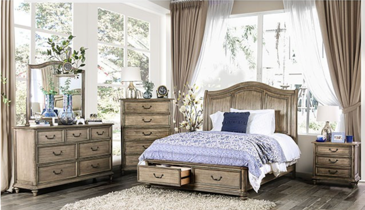 Belgrade Transitional King Camel Back Platform Storage Bed