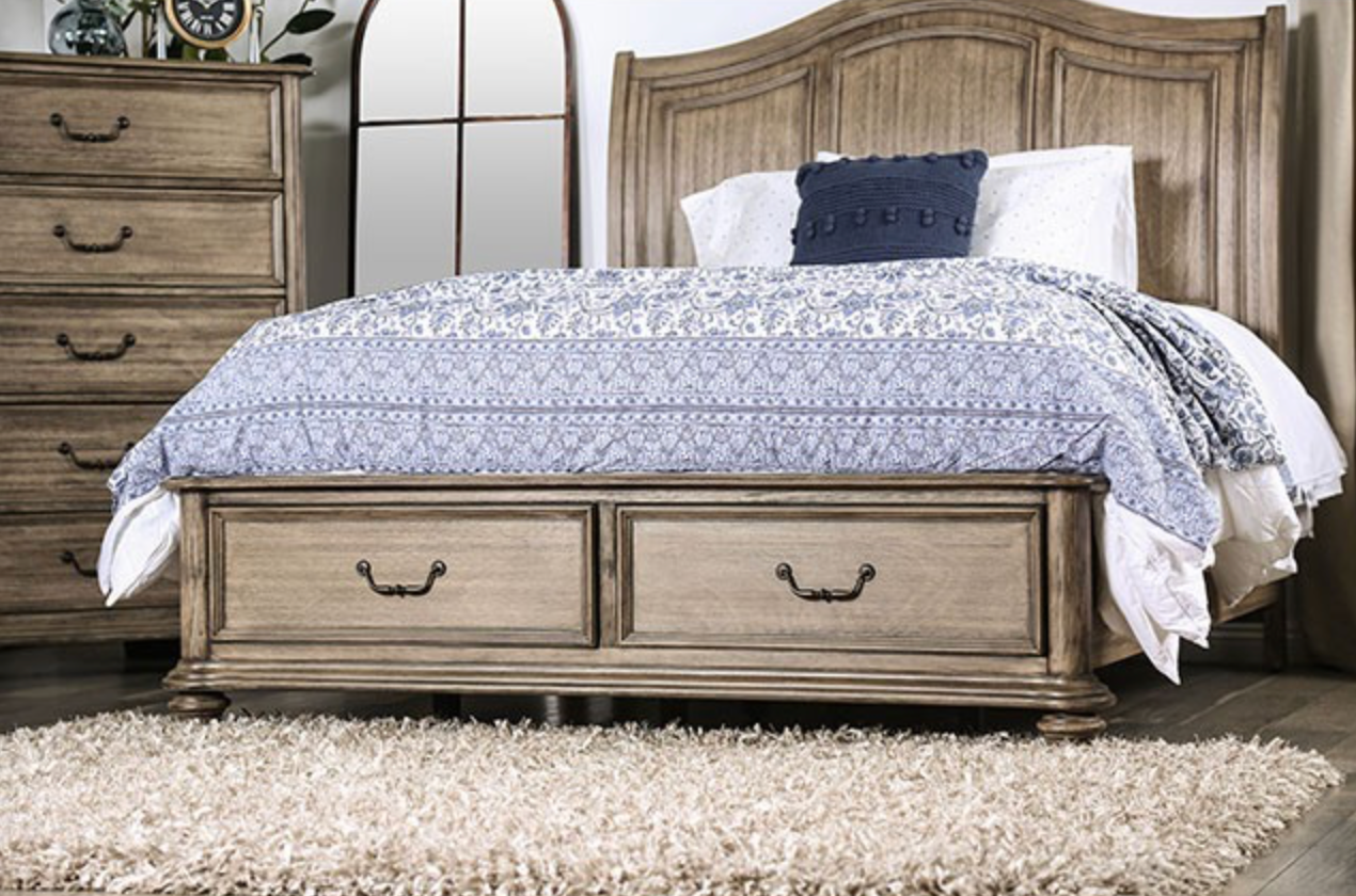 Belgrade Transitional King Camel Back Platform Storage Bed