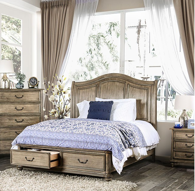 Belgrade Transitional King Camel Back Platform Storage Bed