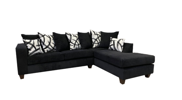 Oberen Transitional Upholstered Sectional w/ Pillows