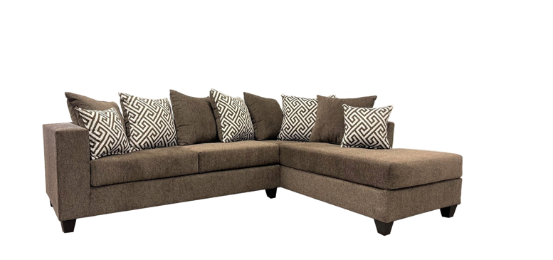 Oberen Transitional Upholstered Sectional w/ Pillows