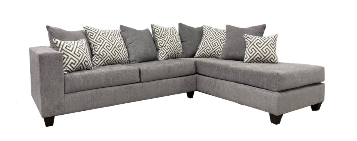 Oberen Transitional Upholstered Sectional w/ Pillows