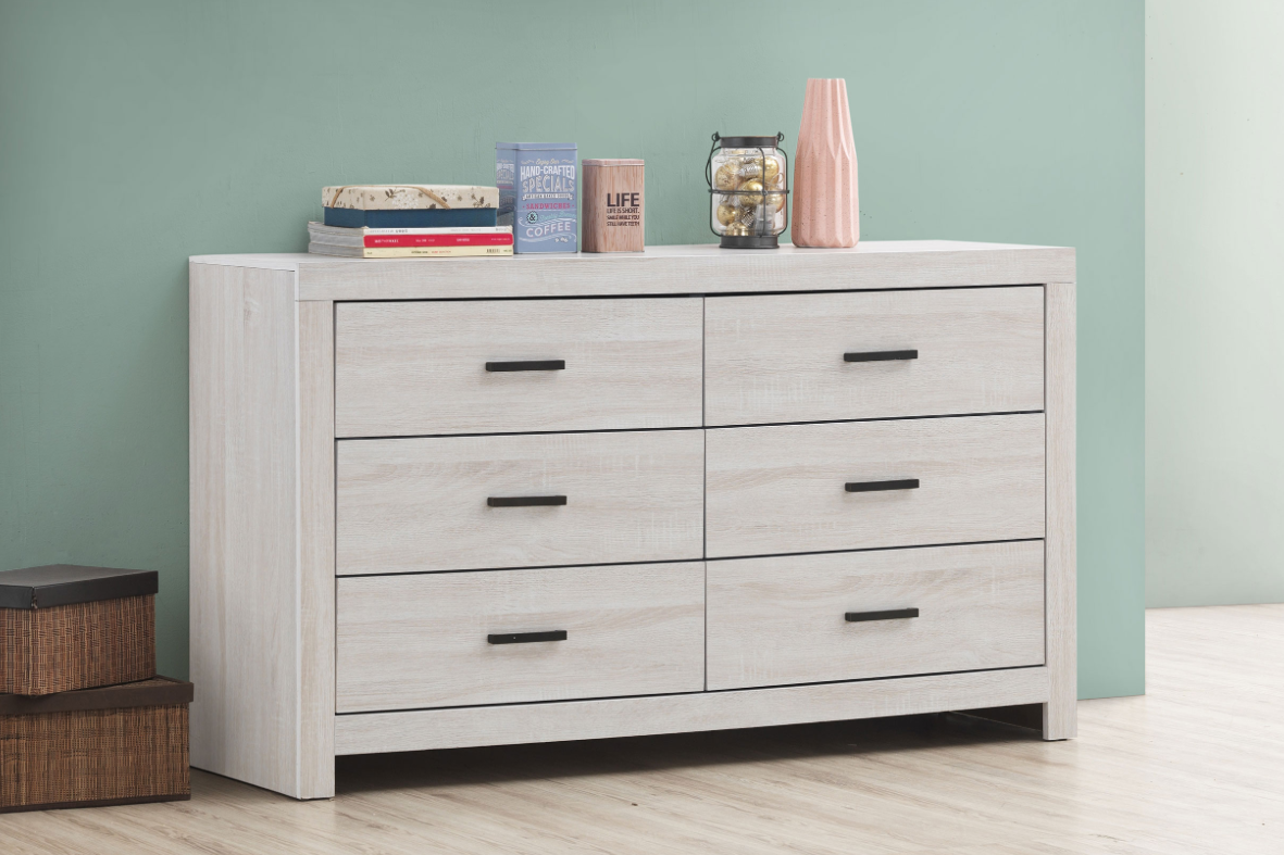 Brantford Coastal White Queen Storage Bedroom Set