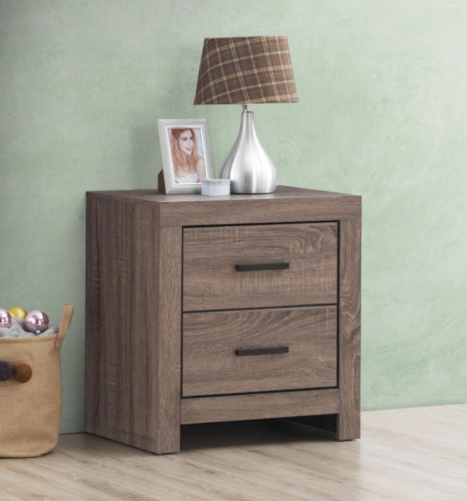 Brantford Barrel Oak Queen Storage Bedroom Set