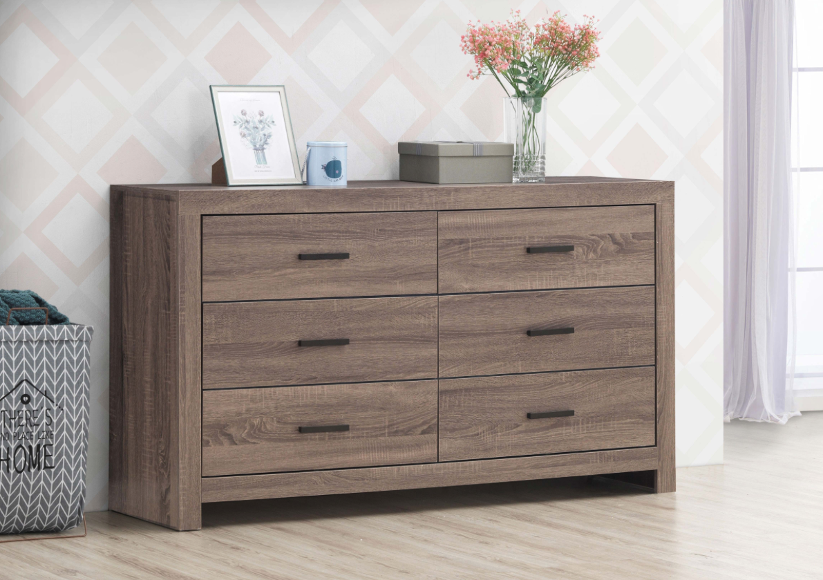 Brantford Barrel Oak Queen Storage Bedroom Set