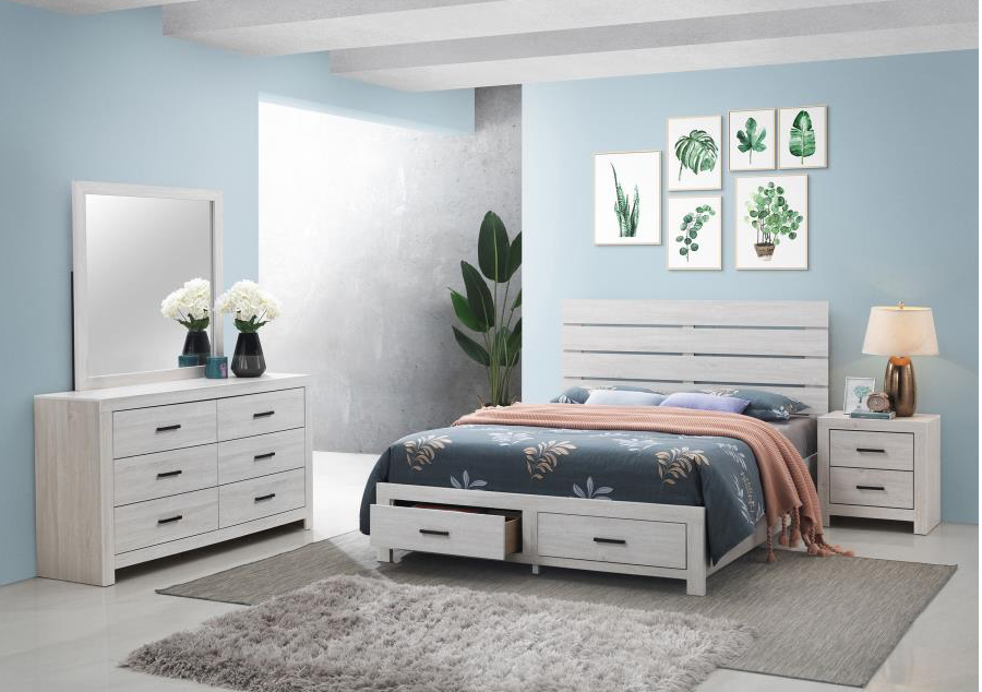 Brantford Coastal White King Storage Bedroom Set