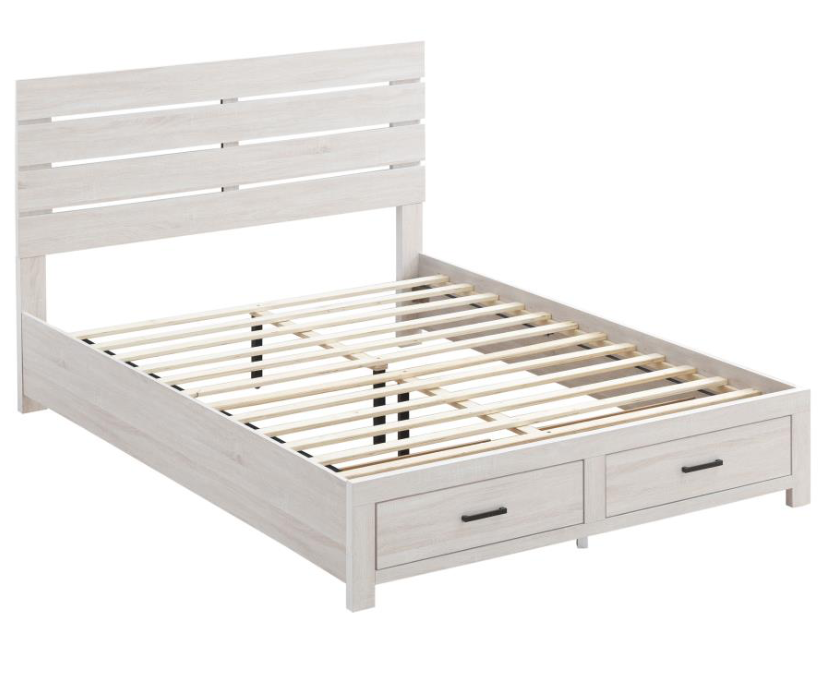 Brantford Coastal White Queen Storage Bedroom Set