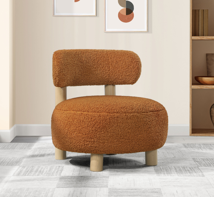 Zonie Boucle Upholstered Barrel Back Accent Chair