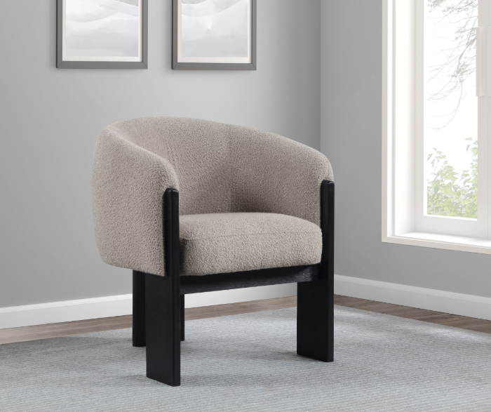 Valdez Boucle Upholstered Barrel Back Accent Chair