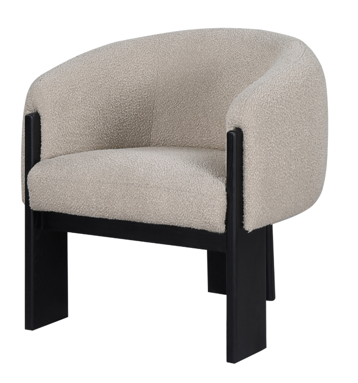 Valdez Boucle Upholstered Barrel Back Accent Chair