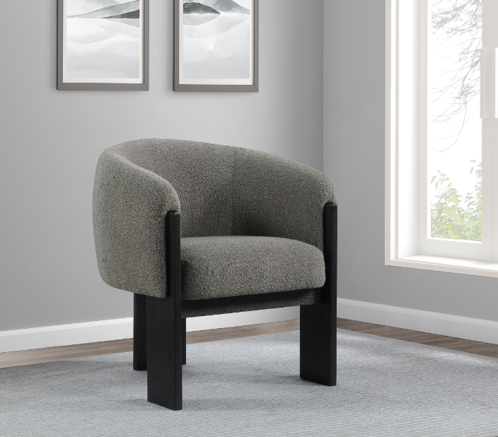 Valdez Boucle Upholstered Barrel Back Accent Chair