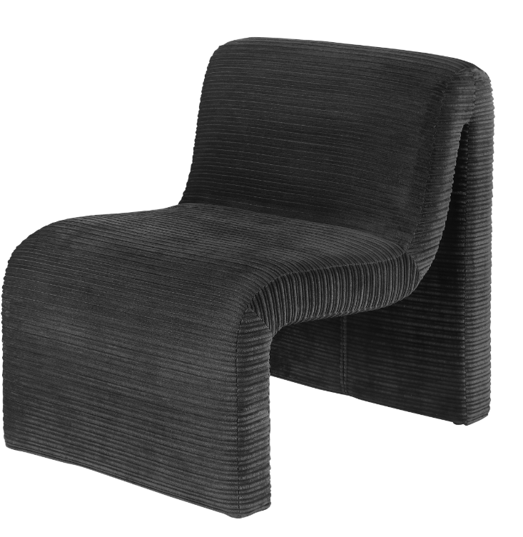 Drayton Modern Ribbed Upholstery Accent Chair, Black