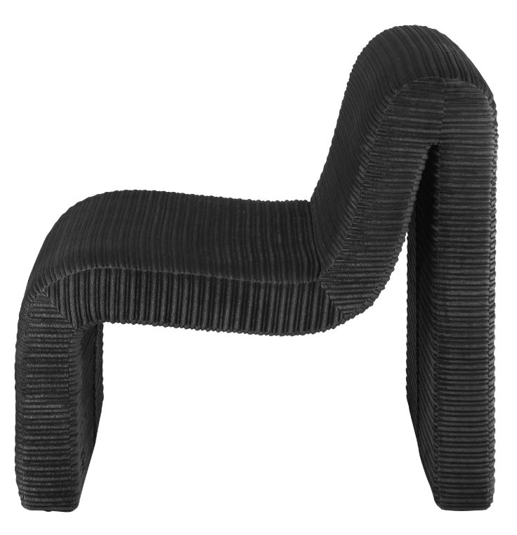 Drayton Modern Ribbed Upholstery Accent Chair, Black