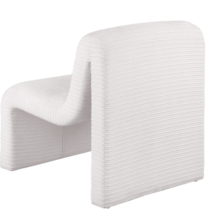 Drayton Modern Ribbed Upholstery Accent Chair, Ivory