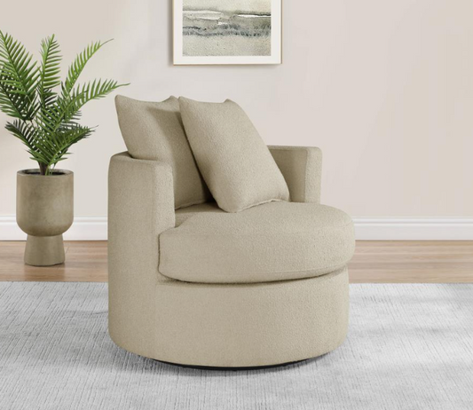 Debbie Upholstered Swivel Accent Chair