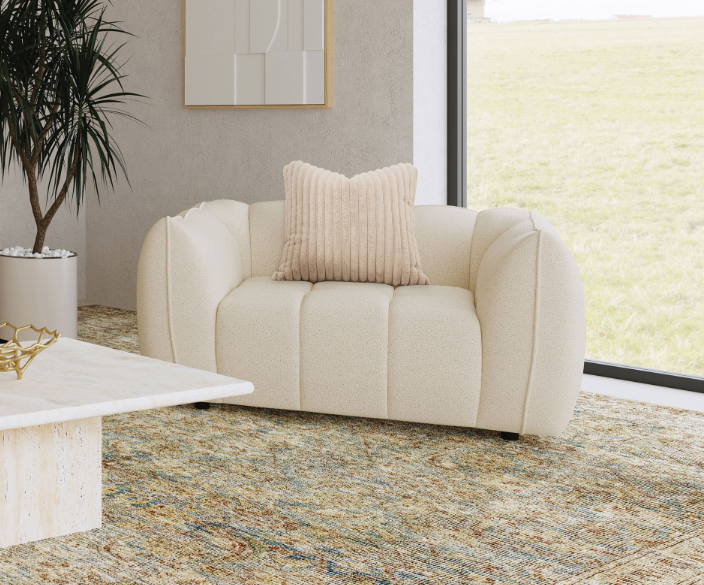 Winchester Boucle Upholstered Chair and a Half, Sand Pebble