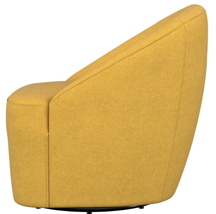 Leon Upholstered Barrel Accent Swivel Chair Mustard Yellow