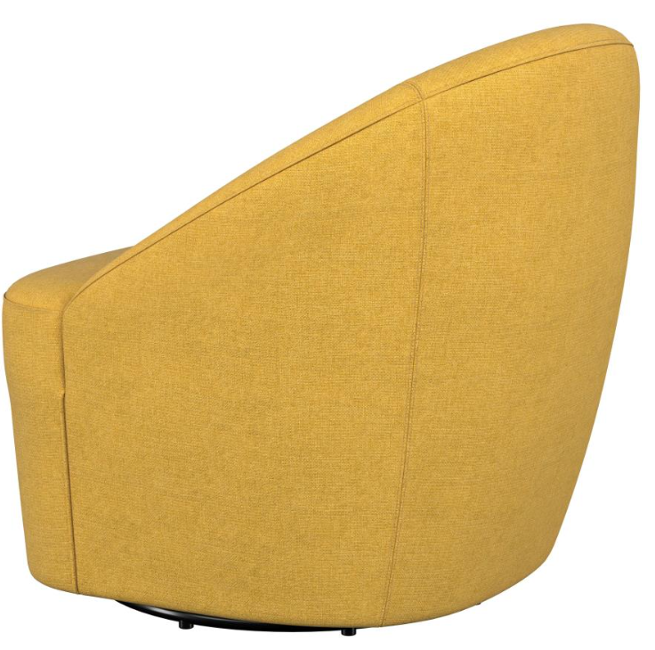 Leon Upholstered Barrel Accent Swivel Chair Mustard Yellow