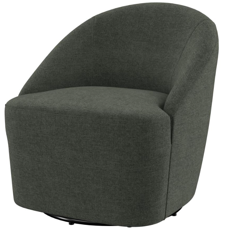 Leon Upholstered Barrel Accent Swivel Chair Hunter Green