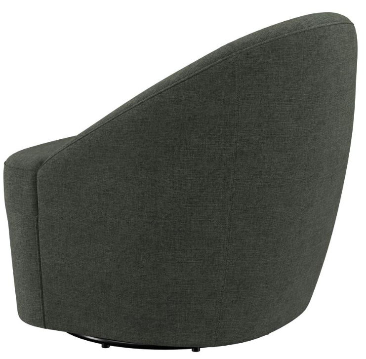 Leon Upholstered Barrel Accent Swivel Chair Hunter Green