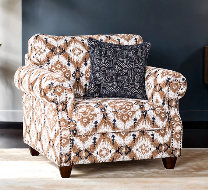 Early Transitional Rolled Arm Accent Chair