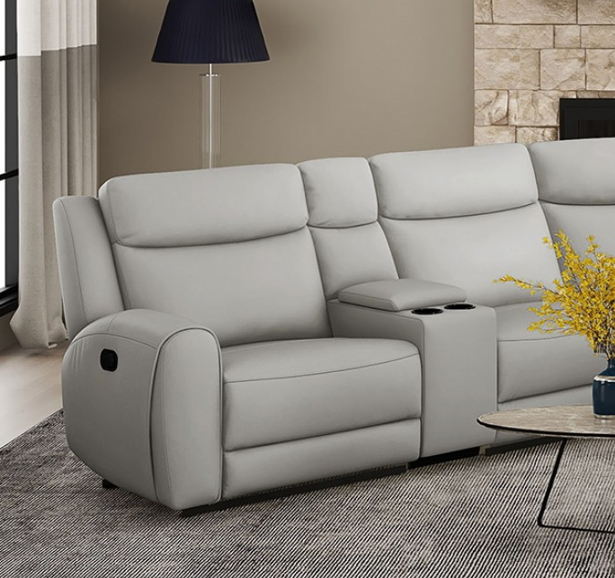 Jacobus Transitional Genuine Leather Wide Seat Reclining Sectional