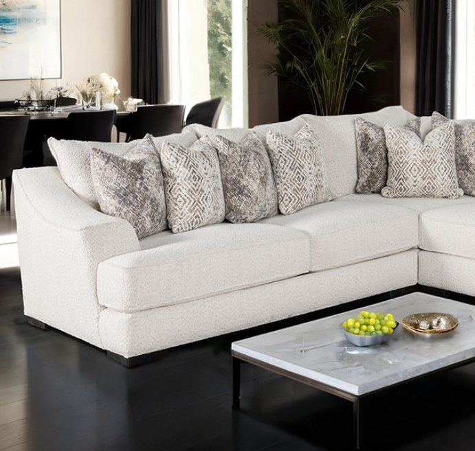 Moorpark Contemporary Off-White Boucle Upholstered Sectional