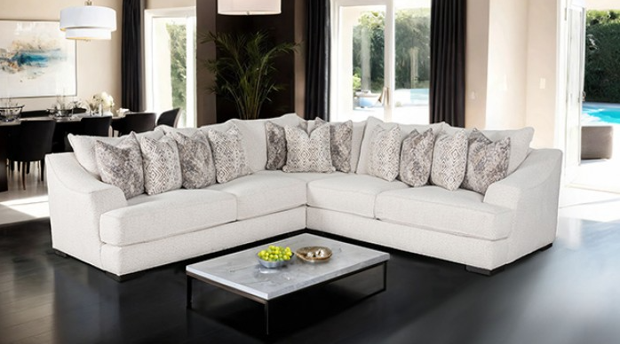 Moorpark Contemporary Off-White Boucle Upholstered Sectional