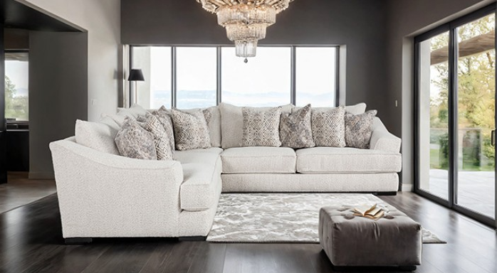 Moorpark Contemporary Off-White Boucle Upholstered Sectional