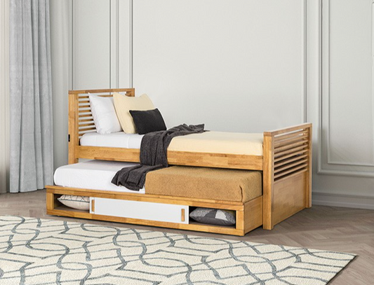 Dayville Transitional Solid Wood Full Captains Bed