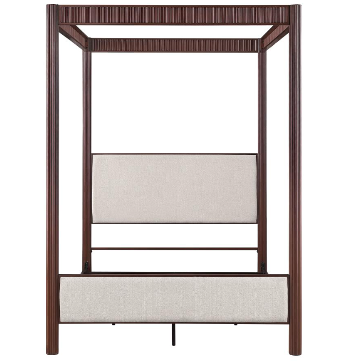 Zimmerlee 89-inch Metal Queen Canopy Bed Rust Brown