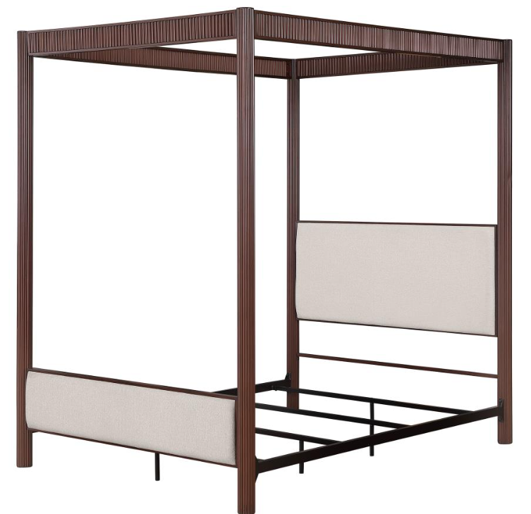 Zimmerlee 89-inch Metal Queen Canopy Bed Rust Brown