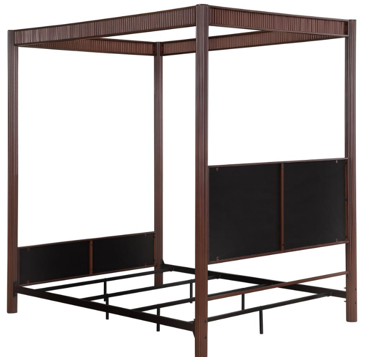 Zimmerlee 89-inch Metal Queen Canopy Bed Rust Brown