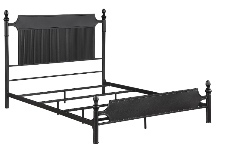 Cameron 51" Metal King Panel Bed, Black